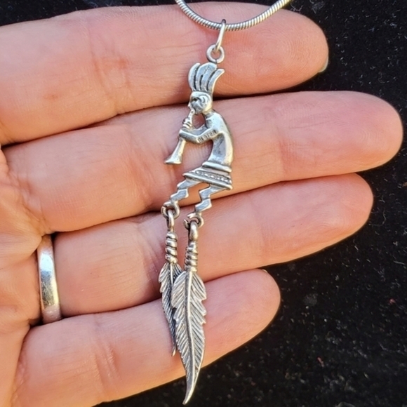 Kokopelli‎ Vintage Sterling Necklace - Picture 1 of 11